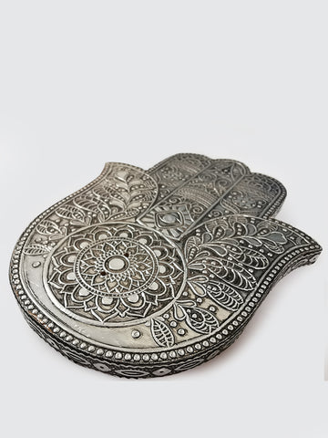 Namaste Hamsa Hand Embossed Incense Ash Catcher Holder